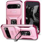 For Google Pixel 9 Pro XL Sliding Camshield Holder Phone Case(Pink + Rose Red) - 1