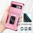 For Google Pixel 7a Sliding Camshield Holder Phone Case(Pink + Rose Red) - 2