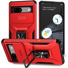 For Google Pixel 7a Sliding Camshield Holder Phone Case(Red) - 1