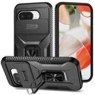For Google Pixel 9a Sliding Camshield Holder Phone Case(Black) - 1