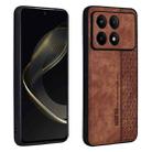 For Xiaomi Redmi K70 Pro AZNS 3D Embossed Skin Feel Phone Case(Brown) - 1