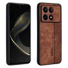 For Xiaomi Redmi K70E AZNS 3D Embossed Skin Feel Phone Case(Brown) - 1