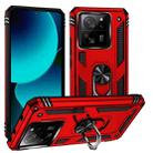 For Xiaomi 13T/13T Pro Shockproof TPU + PC Phone Case with Holder(Red) - 1