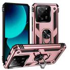 For Xiaomi 13T/13T Pro Shockproof TPU + PC Phone Case with Holder(Rose Gold) - 1