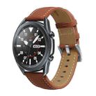 22mm Universal Pointed Tail Leather Watch Band(Brown) - 1