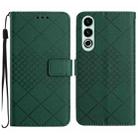 For OnePlus Nord CE4 Rhombic Grid Texture Leather Phone Case(Green) - 1