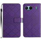 For OnePlus Nord 4 5G Rhombic Grid Texture Leather Phone Case(Purple) - 1