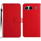 For OnePlus Nord 4 5G Rhombic Grid Texture Leather Phone Case(Red) - 1