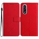 For OnePlus Nord 5 5G / Ace 5 Ultra Rhombic Grid Texture Leather Phone Case(Red) - 1