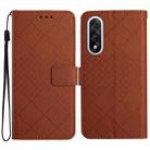 For OnePlus Nord 5 5G / Ace 5 Ultra Rhombic Grid Texture Leather Phone Case(Brown) - 1