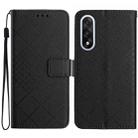 For OnePlus Nord 5 5G / Ace 5 Ultra Rhombic Grid Texture Leather Phone Case(Black) - 1