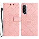 For OnePlus Nord 5 5G / Ace 5 Ultra Rhombic Grid Texture Leather Phone Case(Pink) - 1