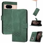 For Google Pixel 8a Cubic Skin Feel Flip Leather Phone Case(Green) - 1