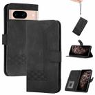 For Google Pixel 8a Cubic Skin Feel Flip Leather Phone Case(Black) - 1