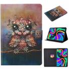 For Lenovo Tab M11/ Xiaoxin Pad 11 2024 Voltage Coloured Drawing Smart Leather Tablet Case(Owl) - 1