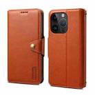 For iPhone 15 Pro Max Denior Cowhide Texture Wallet Style Leather Phone Case(Brown) - 1