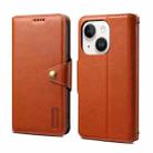 For iPhone 15 Denior Cowhide Texture Wallet Style Leather Phone Case(Brown) - 1