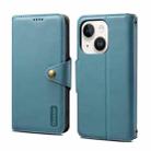 For iPhone 15 Denior Cowhide Texture Wallet Style Leather Phone Case(Blue) - 1