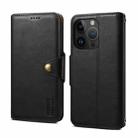 For iPhone 14 Pro Denior Cowhide Texture Wallet Style Leather Phone Case(Black) - 1