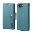 For iPhone SE 2022/SE 2020/6/7/8 Denior Cowhide Texture Wallet Style Leather Phone Case(Blue) - 1