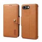 For iPhone SE 2022/SE 2020/6/7/8 Denior Cowhide Texture Wallet Style Leather Phone Case(Khaki) - 1