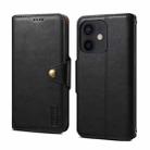 For iPhone 12 Denior Cowhide Texture Wallet Style Leather Phone Case(Black) - 1