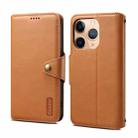 For iPhone 11 Pro Max Denior Cowhide Texture Wallet Style Leather Phone Case(Khaki) - 1