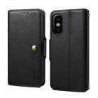 For iPhone XS / X Denior Cowhide Texture Wallet Style Leather Phone Case(Black) - 1