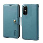 For iPhone XS / X Denior Cowhide Texture Wallet Style Leather Phone Case(Blue) - 1