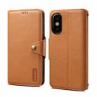 For iPhone XS / X Denior Cowhide Texture Wallet Style Leather Phone Case(Khaki) - 1