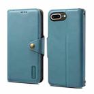 For iPhone 8 Plus / 7 Plus Denior Cowhide Texture Wallet Style Leather Phone Case(Blue) - 1