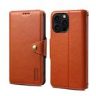 For iPhone 16 Pro Max Denior Cowhide Texture Wallet Style Leather Phone Case(Brown) - 1