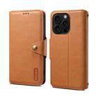 For iPhone 16 Pro Denior Cowhide Texture Wallet Style Leather Phone Case(Khaki) - 1