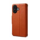 For iPhone 16 Denior Cowhide Texture Wallet Style Leather Phone Case(Brown) - 3