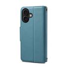 For iPhone 16 Denior Cowhide Texture Wallet Style Leather Phone Case(Blue) - 3