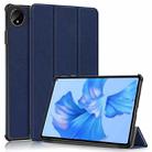 For Huawei MatePad Pro 11 2024 / 2022 Custer Pure Color 3-Fold Smart Leather Tablet Case(Dark Blue) - 1