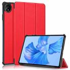 For Huawei MatePad Pro 11 2024 / 2022 Custer Pure Color 3-Fold Smart Leather Tablet Case(Red) - 1