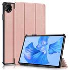 For Huawei MatePad Pro 11 2024 / 2022 Custer Pure Color 3-Fold Smart Leather Tablet Case(Rose Gold) - 1