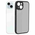 For iPhone 15 Fine Pore Matte Black TPU + PC Phone Case - 1