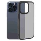 For iPhone 15 Pro Big Pore Matte Black TPU + PC Phone Case - 1