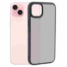 For iPhone 15 Plus Big Pore Matte Black TPU + PC Phone Case - 1