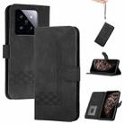 For Xiaomi 14 Pro Cubic Skin Feel Flip Leather Phone Case(Black) - 1