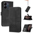 For Xiaomi Redmi 13C Cubic Skin Feel Flip Leather Phone Case(Black) - 1