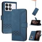 For Xiaomi Redmi K70 Cubic Skin Feel Flip Leather Phone Case(Blue) - 1