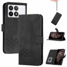 For Xiaomi Redmi K70 Cubic Skin Feel Flip Leather Phone Case(Black) - 1