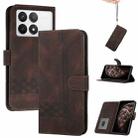 For Xiaomi Redmi K70 Cubic Skin Feel Flip Leather Phone Case(Brown) - 1