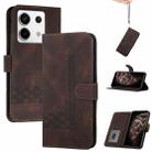 For Xiaomi Redmi Note 13 Pro 4G Cubic Skin Feel Flip Leather Phone Case(Brown) - 1