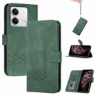 For Xiaomi Redmi Note 13 4G Cubic Skin Feel Flip Leather Phone Case(Green) - 1