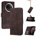 For Xiaomi Redmi A3 Pro Cubic Skin Feel Flip Leather Phone Case(Brown) - 1