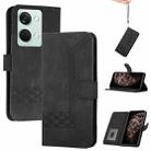 Cubic Skin Feel Flip Leather Phone Case For OnePlus Ace 2V(Black) - 1